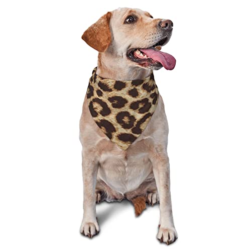 Lustiges Halstuch, Leopardenmuster, bedruckt, dreieckig, verstellbar, waschbar, für kleine, mittelgroße und große Hunde und Katzen von UNIOND
