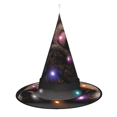 UNIOND Niedlicher Haustier-Mops Druck Halloween Hexenhut Spitzer Hexenhut Hängende Hexenhüte Für Frauen UNIOND Niedlicher Haustier-Mops Druck Halloween Hexenhut Spitzer Hexenhut Hängende Hexenhüte Für Frauen von UNIOND