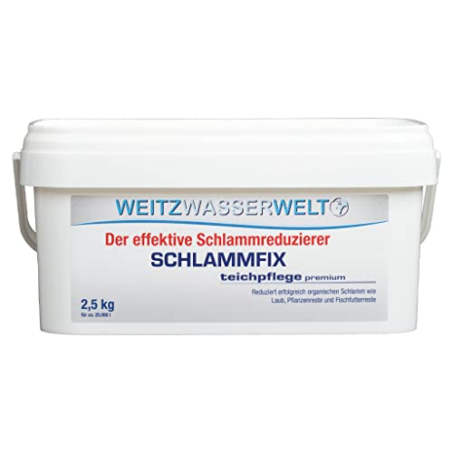 SCHLAMMFIX - Teichschlammentferner mit Sofort-Wirkung durch Aktivsauerstoff - Teichboden Reiniger effizient und schonend - Teichklar für Gartenteich oder Naturpool - 2,5 kg für bis zu 25.000 l von UNIPOND