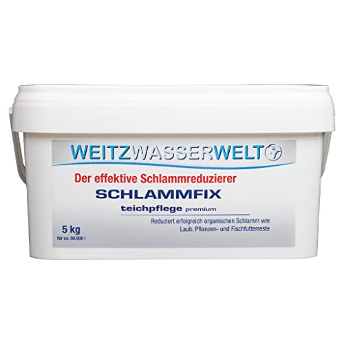 SCHLAMMFIX - Teichschlammentferner mit Sofort-Wirkung durch Aktivsauerstoff - Teichboden Reiniger effizient und schonend - Teichklar für Gartenteich oder Naturpool - 5 kg für bis zu 50.000 l von UNIPOND