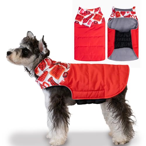 Cozy Waterproof Thick Dog Winter Coat Doggie Jacket Warm Pet Clothes Comfortable Puffer Dog Vest for Small Medium Large Dogs with Harness Hole YRFB01S von UNIPUP
