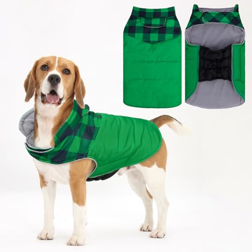 Gemütlicher wasserdichter dicker Hunde-Wintermantel, Hundejacke, warme Haustierkleidung, bequeme Puffer-Hundeweste für kleine, mittelgroße und große Hunde mit Geschirrloch YRFB06XXL von UNIPUP