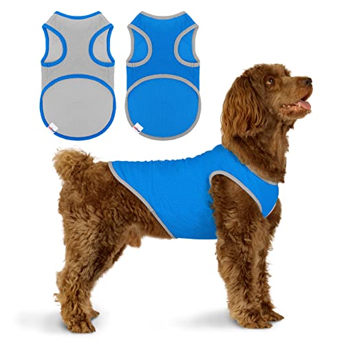 UNIPUP 2 Stück schnell trocknendes Hunde-Shirt, leichtes Netzgewebe, atmungsaktive Hundekleidung für große Hunde, Jungen, Sportfan-T-Shirts für Hunde und Katzen, Welpen, Weste von UNIPUP