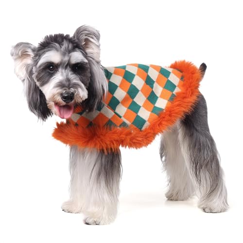 UNIPUP Hundepullover, Umhang aus Perlbaumwolle, Bouclé-Garn, Welpenpullover, Kaltwettermantel, Strickwaren für kleine Hunde, klassischer Rollkragen, dicke Hundekleidung mit dickem Flaum DS-DP03L UNIPUP Hundepullover, Umhang aus Perlbaumwolle, Bouclé-Garn, Welpenpullover, Kaltwettermantel, Strickwaren für kleine Hunde, klassischer Rollkragen, dicke Hundekleidung mit dickem Flaum DS-DP03L von UNIPUP