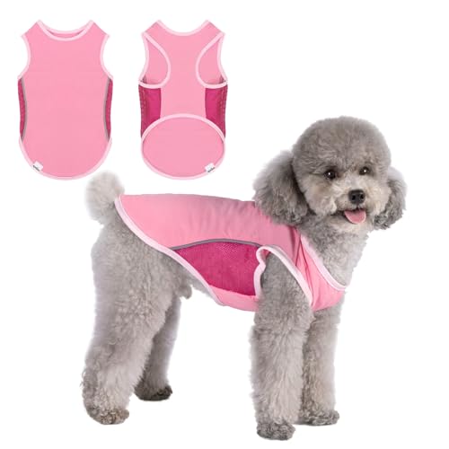 UNIPUP Sonnenschutz-Hunde-Shirt, LSF 50+, Sport-Fan, Haustier-T-Shirts für kleine Hunde und Mädchen, atmungsaktiv, leicht, mit reflektierenden Streifen, ärmellos, Welpenweste, Haustierbedarf, von UNIPUP