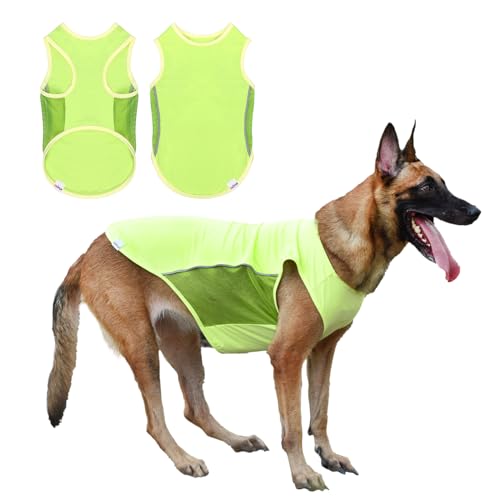 UNIPUP UPF 50+ Sonnenschutz Hunde-Shirt, schnell trocknend, weiche Hundekleidung für mittelgroße Hunde, Jungen, Mädchen, atmungsaktiv, leicht, Hunde-T-Shirts mit reflektierendem Streifen, ärmellose von UNIPUP