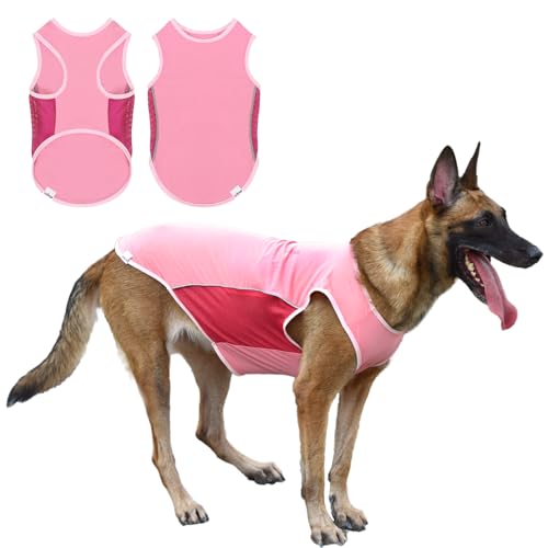 UNIPUP Sonnenschutz-Hunde-Shirt, LSF 50+, Sport-Fan, Haustier-T-Shirts für mittelgroße Hunde und Mädchen, atmungsaktiv, leicht, mit reflektierenden Streifen, ärmellos, Hundebekleidung, Katzen-Outfit von UNIPUP