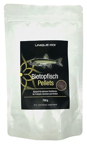 Unique Koi Biotopfisch Pellets 1,50 kg Ø 1,2-1,4 mm | BiotopfischFutter Fischfutter Koifutter, Winterfutter, Schwimmfutter, Herbstfutter von UNIQUE KOI