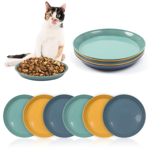 Futternapf für Katzen, flach, für Nassfutter, flache Futternäpfe für Haustiere, 6 Stück von UNISOPH