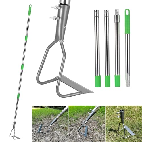 Gartenhacke, Garten Werkzeug Hand Hacke, 166cm Garten Hacke aus Eisen mit Abnehmbarem Griff, Verstellbare Unkrauthacke für den Garten für den Gemüseanbau, das Jäten und das Auflockern des Bodens von UNISOPH