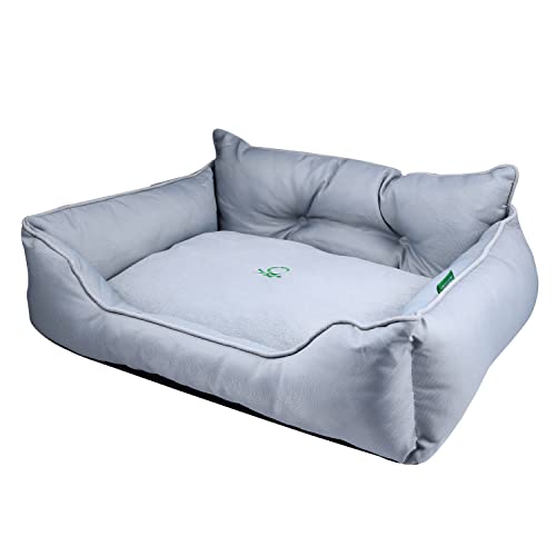 UNITED COLORS OF BENETTON. Pets - Hundebett, Ergonomisches Bett, für Mittelgroße Hunde, Aus Polyester, Waschmasschinegeeignet, Grau, Größe M, 65x50x20 cm von United Colors of Benetton