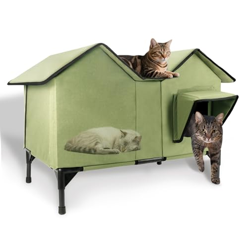 Extra großes Katzenhaus für den Außenbereich, Grün (580) von UNKJIN