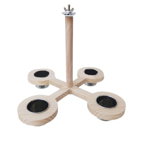 Sittiche Futterstation Vogelkäfig Ständer Spielzeug Papageien Stehstange Nymphensittiche Wellensittiche Schraube Sitzstange Holz Ast Papagei Futternapf Vogelfutterstation von UNTERING