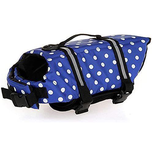 Schwimmweste für Hunde, verstellbar, Rettungsschwimmer, Sicherheitsweste mit reflektierenden Streifen und Griff von UOBEKETO