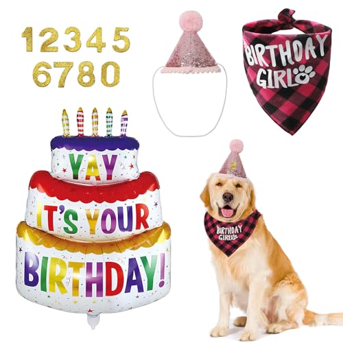 UOCAI Hunde Geburtstag Hut Bandana Set,Welpen-Geburtstags-Outfit,Hunde Geburtstags Bandana Mütze mit 8 Bling Nummern,Hund Geburtstag Deko,Pet-Happy Birthday-Bandana,Hundegeburtstagsgeschenk UOCAI Hunde Geburtstag Hut Bandana Set,Welpen-Geburtstags-Outfit,Hunde Geburtstags Bandana Mütze mit 8 Bling Nummern,Hund Geburtstag Deko,Pet-Happy Birthday-Bandana,Hundegeburtstagsgeschenk von UOCAI