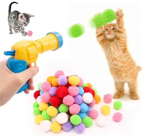 UOCAI Katzenspielzeug 100 Bälle, Katzen Ball Launcher Plush Ball Interactive Cat Toy Interaktives Katzenspielzeug plüschball Katze Shooting Training Cat Toy Spielzeug Stretch UOCAI Katzenspielzeug 100 Bälle, Katzen Ball Launcher Plush Ball Interactive Cat Toy Interaktives Katzenspielzeug plüschball Katze Shooting Training Cat Toy Spielzeug Stretch von UOCAI