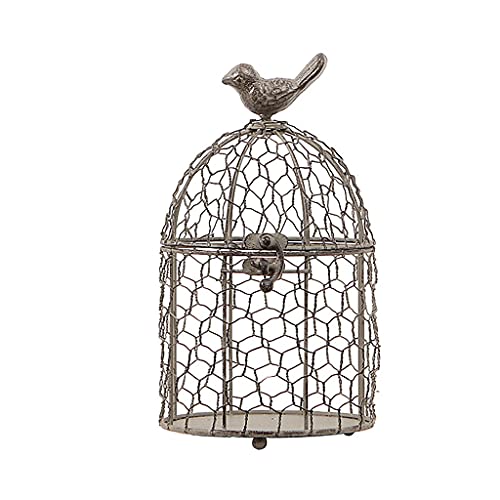 Europäischer Retro-Vogelkäfig aus Schmiedeeisen Dekoration Haus Wohnzimmer Dekoration Fenster Display Vogelkäfig dekorativ (Farbe: A) von UOHUFIDABFD