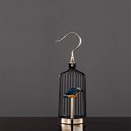 Goldener Vogelkäfig Verzierung Kunstwerk Vogel Dekorative Ornamente Schreibtisch Dekor Handwerk Vogelkäfig Nordische Heimdekoration Modern (Farbe: B Größe: 40 cm) von UOHUFIDABFD