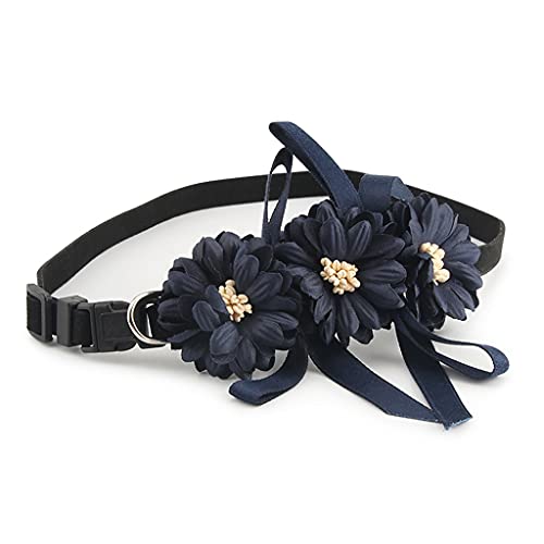 Hochzeit Blume Haustier Halsband Prinzessin Katzen Kleine Halskette Hundehalsband Welpen Haustier Halsbänder Fellpflege Zubehör Heiratsparty (Blau Klein) von UOHUFIDABFD