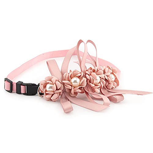 Hochzeit Blume Haustier Halsband Prinzessin Katzen Kleine Halskette Hundehalsband Welpen Haustier Halsbänder Fellpflege Zubehör Heiratsparty (Rosa X) von UOHUFIDABFD