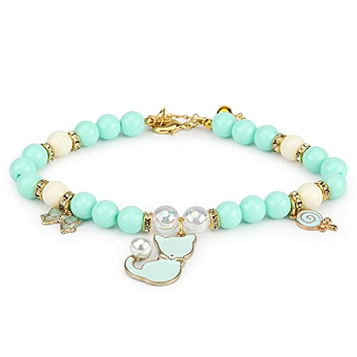 Hundehalsband Blume Teddy Hundehalsbänder Künstliche Strass Haustier Halskette Halsband für Katzen Kleine Hunde Halskette (Grün Klein) von UOHUFIDABFD