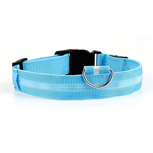 LED-Hundehalsband, blinkend, leuchtend, kreativ, für Hunde und Katzen, verstellbar, Sicherheitsbeleuchtung, Nylon-Erkennungsmarke, Zubehör für Haustiere (Blau. X) von UOHUFIDABFD