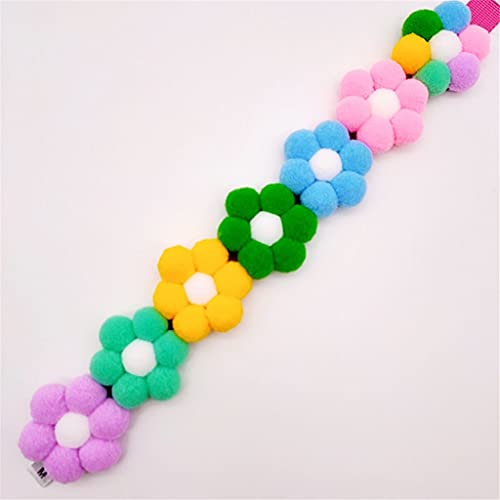 Pet Shiba Inu Corgi Regenbogen Blume Halsband Katzen Hundehaar Ball Halsband Verstellbar Hund Katzen Spielzeug (Milchig Regenbogen XXL) von UOHUFIDABFD