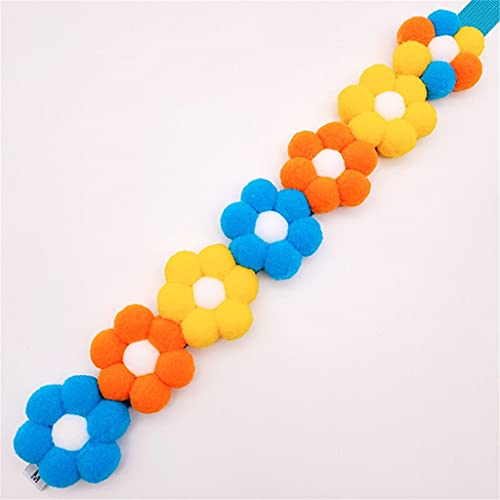 Smiling Cheese Fashion Weiche Haustier Hund Katzen Blume Halskette Dekoration Halsband für Hunde Katzen Welpen Kitty Dekoration (Gelb Orange Blau Medium) von UOHUFIDABFD