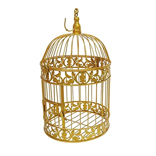 Vogelkäfig-Set, 19 x 35 cm, handgefertigt, antikes Gold, für Hochzeiten, Dekoration für Hochzeiten, Gastgeschenke und Geschenke von UOHUFIDABFD