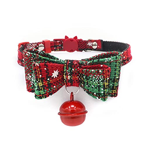 Weihnachten Katzen Halsband mit Glocke für Katzen Kleine Hunde Welpen Kitty Katzenhalsband Haustierprodukte Katzenhalsband für Kätzchen Zubehör Schleife von UOHUFIDABFD