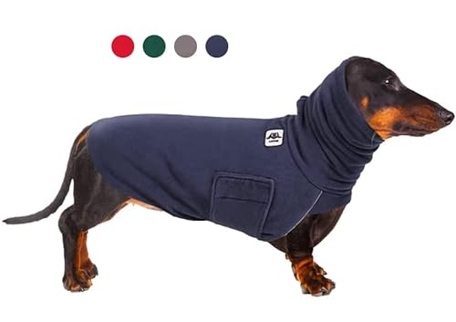 Dackel Kleidung, Dackel Kostüme für mittelgroße kleine große Hunde, Dackel Kaltwettermantel, kaltes Wetter Dackel Mäntel, Dackel Kaltmantel (XL, Marineblau) von UOMIO