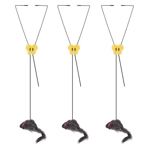 UOPJDD 3 Stücke Hängende Maus Necken Spielzeug, Dreieckshaken, Kreative, Einziehbare Interaktive Plüschspielzeuge, Lustige Neckende Stöcke, Haustiervorräte. UOPJDD 3 Stücke Hängende Maus Necken Spielzeug, Dreieckshaken, Kreative, Einziehbare Interaktive Plüschspielzeuge, Lustige Neckende Stöcke, Haustiervorräte. von UOPJDD