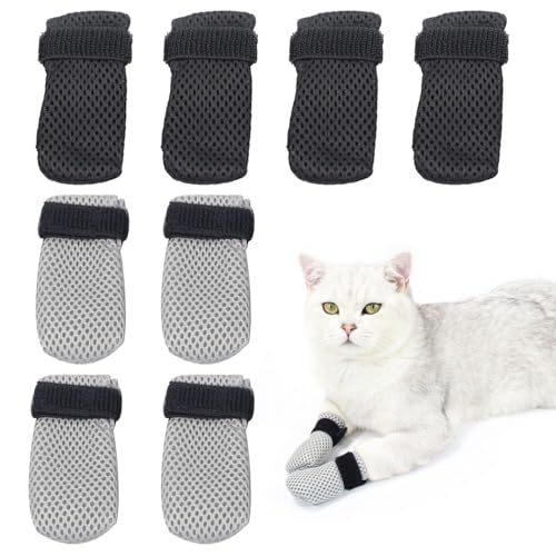 UOPJDD 8 Stücke Katzenfußabdeckung, Haustierversorgungen, Verstellbare Katzenklauenabdeckung, Kratzfeste Katzenklauenabdeckung, Badezubehör. von UOPJDD