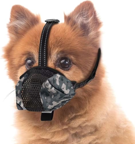 Maulkorb für Hunde, Maulkörbe aus verstellbarem Netzstoff, weich, atmungsaktiv, für Haustiere, Maulkorb, Hundetraining für kleine mittelgroße und große Hunde (L, schwarz) von UOPMQGB