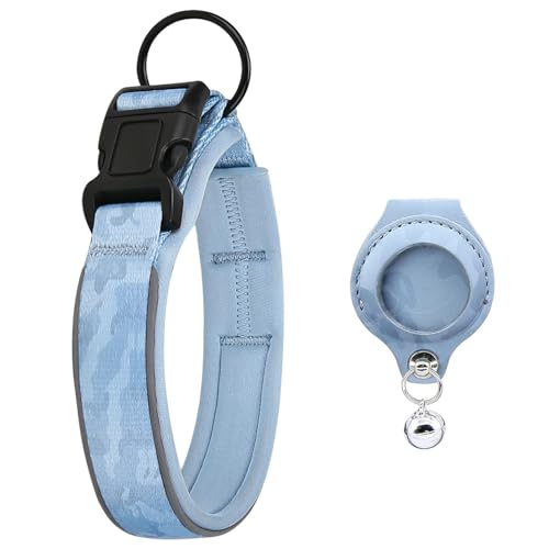 UOSIA Airtag Hundehalsband Mit Abnehmbarem Airtag Halter Weiches Gepolstertes Futter Reflektierendes Verstellbares Haustier Halsband Für Kleine Mittlere Große Hunde von UOSIA