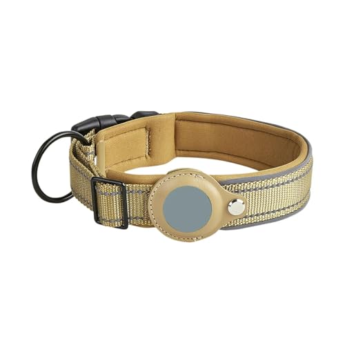 UOSIA Airtag Hundehalsband wasserdichte Nylon Air Tag Hundehalsband Halter Einstellbare Reflektierende Weiche Gepolsterte Für Große Mittlere Kleine Hunde von UOSIA