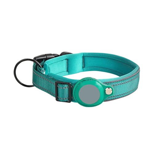 UOSIA Airtag Hundehalsband wasserdichte Nylon Air Tag Hundehalsband Halter Einstellbare Reflektierende Weiche Gepolsterte Für Große Mittlere Kleine Hunde von UOSIA