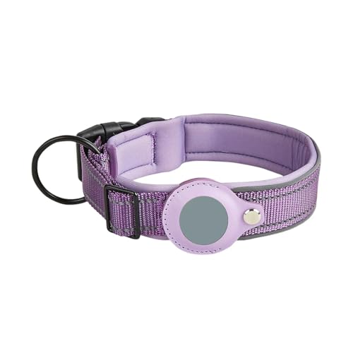 UOSIA Airtag Hundehalsband wasserdichte Nylon Air Tag Hundehalsband Halter Einstellbare Reflektierende Weiche Gepolsterte Für Große Mittlere Kleine Hunde von UOSIA