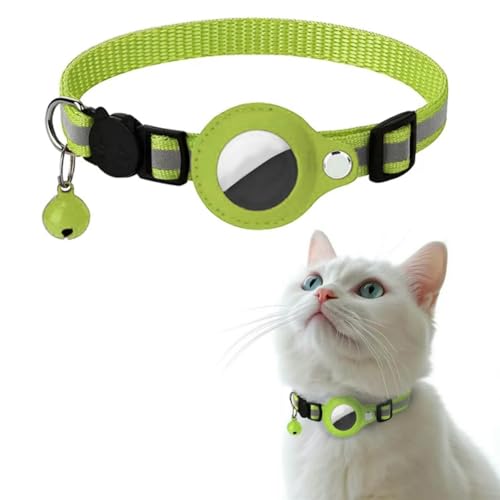 UOSIA Airtag Katzenhalsband mit Glocke und Sicherheitsschnalle, verstellbare reflektierende Halsbänder für Katzen, GPS-Tracking mit AirTag-Halter für Kätzchen und Welpen UOSIA Airtag Katzenhalsband mit Glocke und Sicherheitsschnalle, verstellbare reflektierende Halsbänder für Katzen, GPS-Tracking mit AirTag-Halter für Kätzchen und Welpen von UOSIA