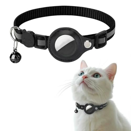 UOSIA Airtag Katzenhalsband mit Glocke und Sicherheitsschnalle, verstellbare reflektierende Halsbänder für Katzen, GPS-Tracking mit AirTag-Halter für Kätzchen und Welpen UOSIA Airtag Katzenhalsband mit Glocke und Sicherheitsschnalle, verstellbare reflektierende Halsbänder für Katzen, GPS-Tracking mit AirTag-Halter für Kätzchen und Welpen von UOSIA