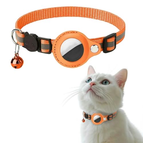 UOSIA Airtag Katzenhalsband mit Glocke und Sicherheitsschnalle, verstellbare reflektierende Halsbänder für Katzen, GPS-Tracking mit AirTag-Halter für Kätzchen und Welpen UOSIA Airtag Katzenhalsband mit Glocke und Sicherheitsschnalle, verstellbare reflektierende Halsbänder für Katzen, GPS-Tracking mit AirTag-Halter für Kätzchen und Welpen von UOSIA