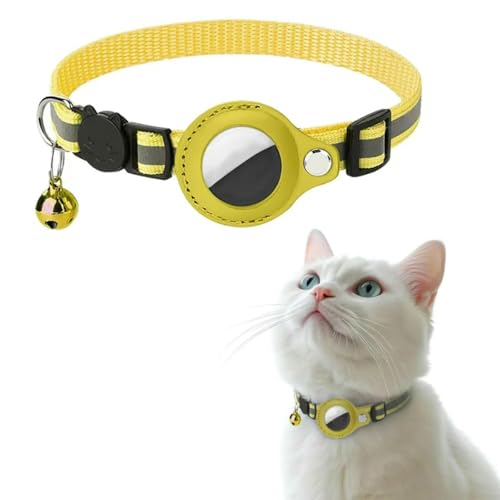 UOSIA Airtag Katzenhalsband mit Glocke und Sicherheitsschnalle, verstellbare reflektierende Halsbänder für Katzen, GPS-Tracking mit AirTag-Halter für Kätzchen und Welpen UOSIA Airtag Katzenhalsband mit Glocke und Sicherheitsschnalle, verstellbare reflektierende Halsbänder für Katzen, GPS-Tracking mit AirTag-Halter für Kätzchen und Welpen von UOSIA