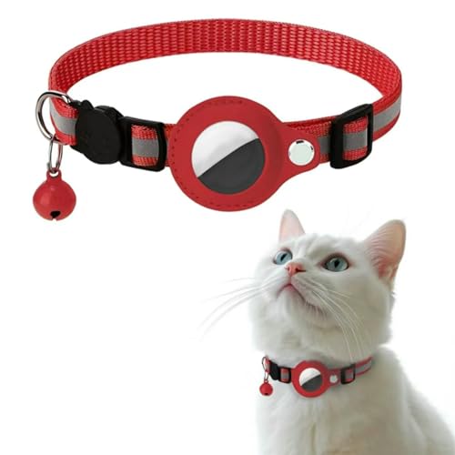 UOSIA Airtag Katzenhalsband mit Glocke und Sicherheitsschnalle, verstellbare reflektierende Halsbänder für Katzen, GPS-Tracking mit AirTag-Halter für Kätzchen und Welpen UOSIA Airtag Katzenhalsband mit Glocke und Sicherheitsschnalle, verstellbare reflektierende Halsbänder für Katzen, GPS-Tracking mit AirTag-Halter für Kätzchen und Welpen von UOSIA