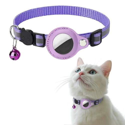 UOSIA Airtag Katzenhalsband mit Glocke und Sicherheitsschnalle, verstellbare reflektierende Halsbänder für Katzen, GPS-Tracking mit AirTag-Halter für Kätzchen und Welpen UOSIA Airtag Katzenhalsband mit Glocke und Sicherheitsschnalle, verstellbare reflektierende Halsbänder für Katzen, GPS-Tracking mit AirTag-Halter für Kätzchen und Welpen von UOSIA