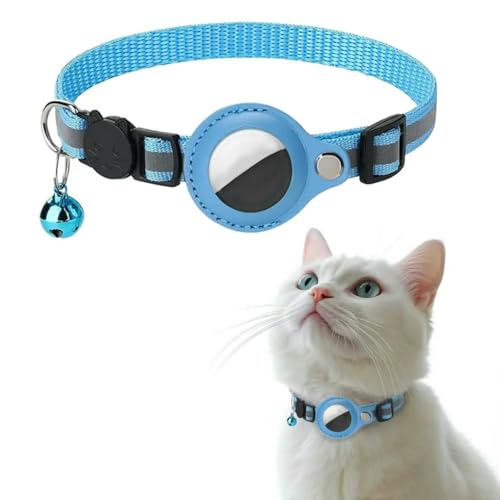 UOSIA Airtag Katzenhalsband mit Glocke und Sicherheitsschnalle, verstellbare reflektierende Halsbänder für Katzen, GPS-Tracking mit AirTag-Halter für Kätzchen und Welpen UOSIA Airtag Katzenhalsband mit Glocke und Sicherheitsschnalle, verstellbare reflektierende Halsbänder für Katzen, GPS-Tracking mit AirTag-Halter für Kätzchen und Welpen von UOSIA