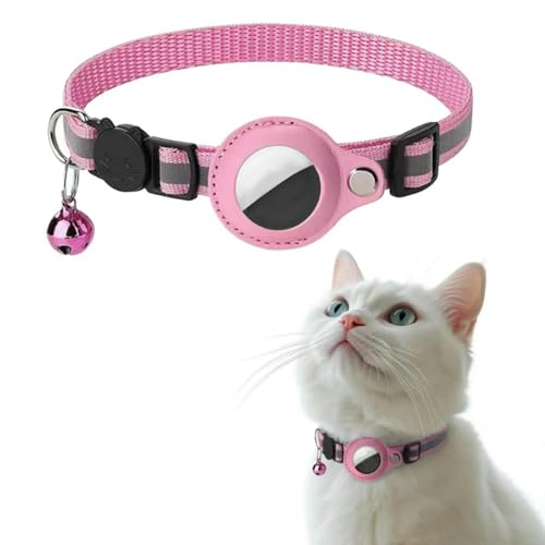 UOSIA Airtag Katzenhalsband mit Glocke und Sicherheitsschnalle, verstellbare reflektierende Halsbänder für Katzen, GPS-Tracking mit AirTag-Halter für Kätzchen und Welpen UOSIA Airtag Katzenhalsband mit Glocke und Sicherheitsschnalle, verstellbare reflektierende Halsbänder für Katzen, GPS-Tracking mit AirTag-Halter für Kätzchen und Welpen von UOSIA