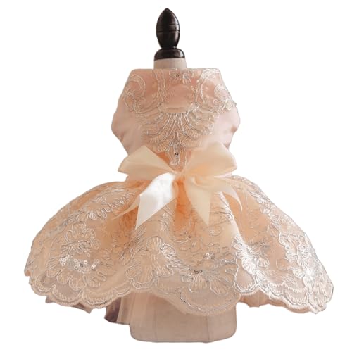 UOSIA Besticktes Hundehochzeitskleid Modische süße Hundeprinzessinnenkleider mit Schleife Kleines Hundewelpenkleid Mehrlagiges Spitzen-Tutu-Kleid für Party und Geburtstag UOSIA Besticktes Hundehochzeitskleid Modische süße Hundeprinzessinnenkleider mit Schleife Kleines Hundewelpenkleid Mehrlagiges Spitzen-Tutu-Kleid für Party und Geburtstag von UOSIA
