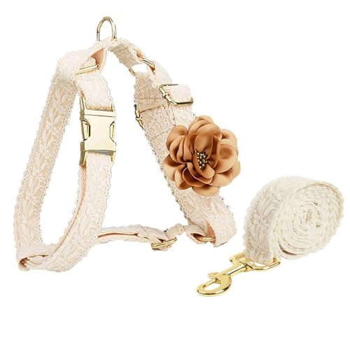 UOSIA Blumiges Hundegeschirr und Leinen-Set, verstellbar, weiße Spitze, No Pull Hundegeschirr, modisches für Hündinnen, Spaziergang, Party UOSIA Blumiges Hundegeschirr und Leinen-Set, verstellbar, weiße Spitze, No Pull Hundegeschirr, modisches für Hündinnen, Spaziergang, Party von UOSIA