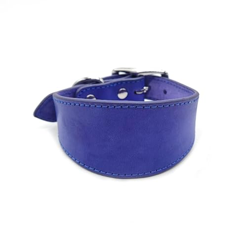 UOSIA Breites Echtleder Hundehalsband Für Greyhounds – Verstellbare Metallschnalle, Wasserdicht, Elegant Und Luxus Für Hunde Großer Und Mittlerer Rasse von UOSIA