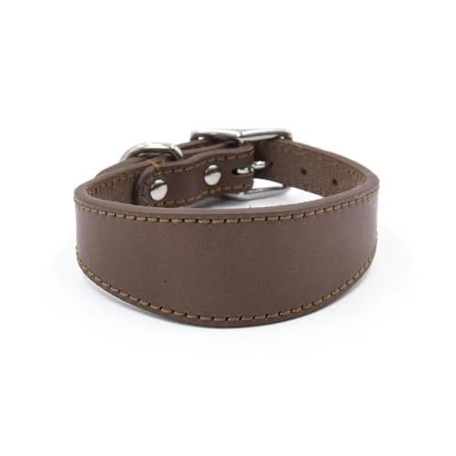 UOSIA Breites Echtleder Hundehalsband Für Greyhounds – Verstellbare Metallschnalle, Wasserdicht, Elegant Und Luxus Für Hunde Großer Und Mittlerer Rasse von UOSIA